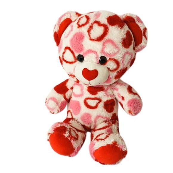 Valentines Build-A-Bear Plush Bear With Red and Pink Hearts Valentine 18 inch - Picture 1 of 7